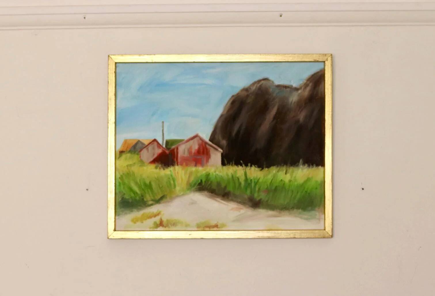 Original Swedish oil painting on canvas "Light in the Darkness"