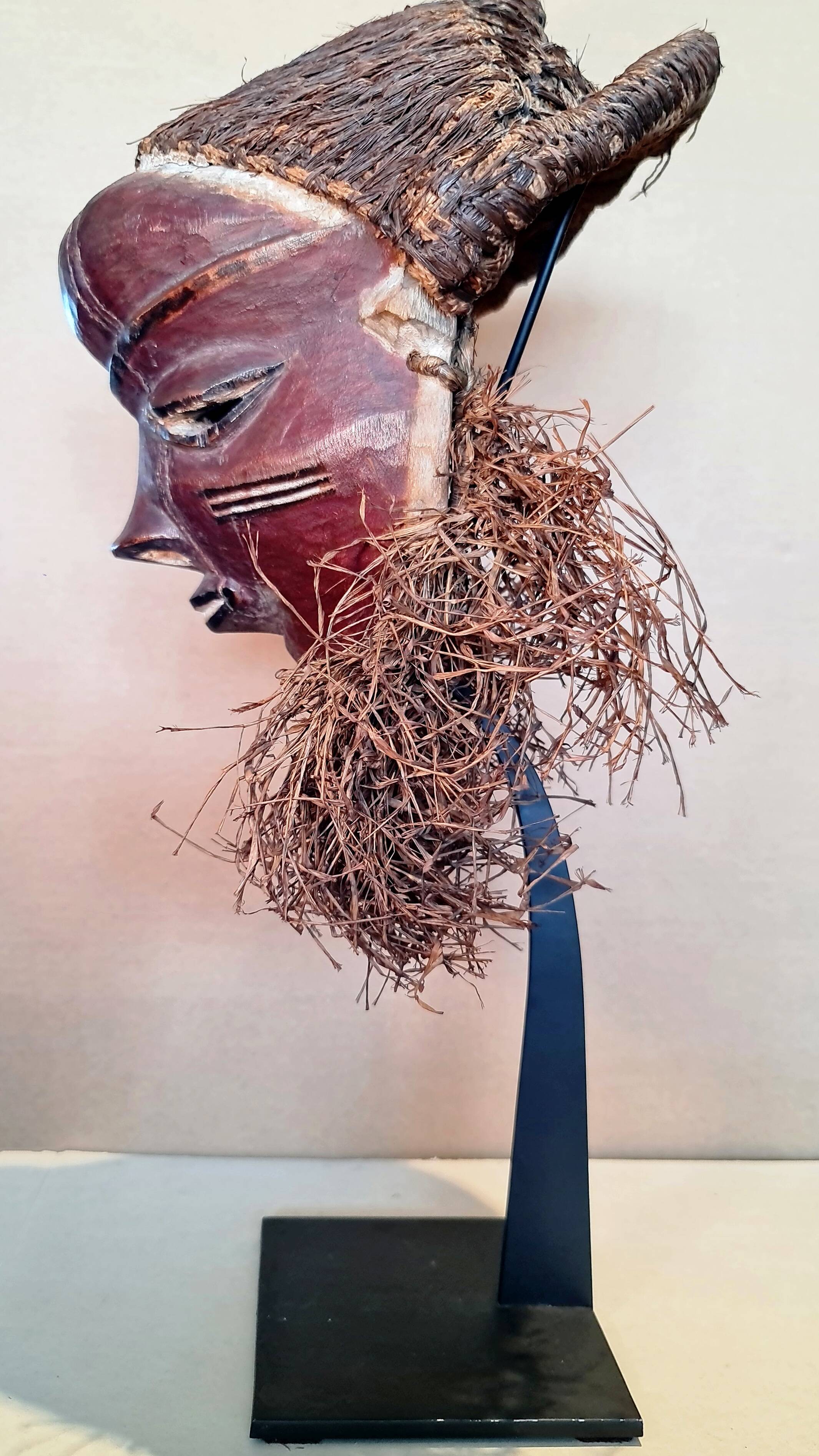 “mbuya” mask, pende, democratic republic of congo. wood, pigments,
