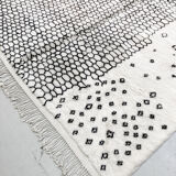 Moroccan berber carpet m'rirt ecru with small graphic patterns 327x218cm