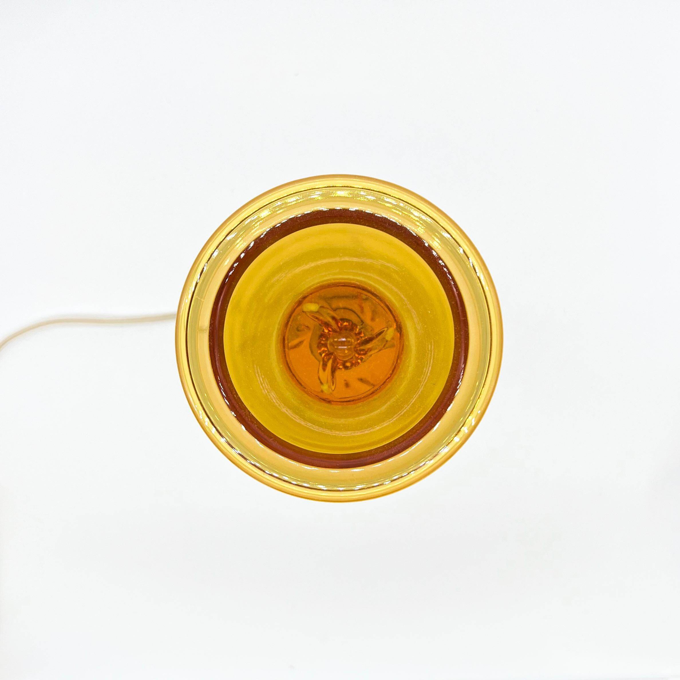 Vintage Oluce Nerolia Table Lamp in Clear and Orange Glass, Italian Design