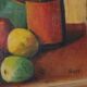 Swedish Oil on Board “Still Life with Jug,Bottle and Fruit” By CW Framed 60×51cm