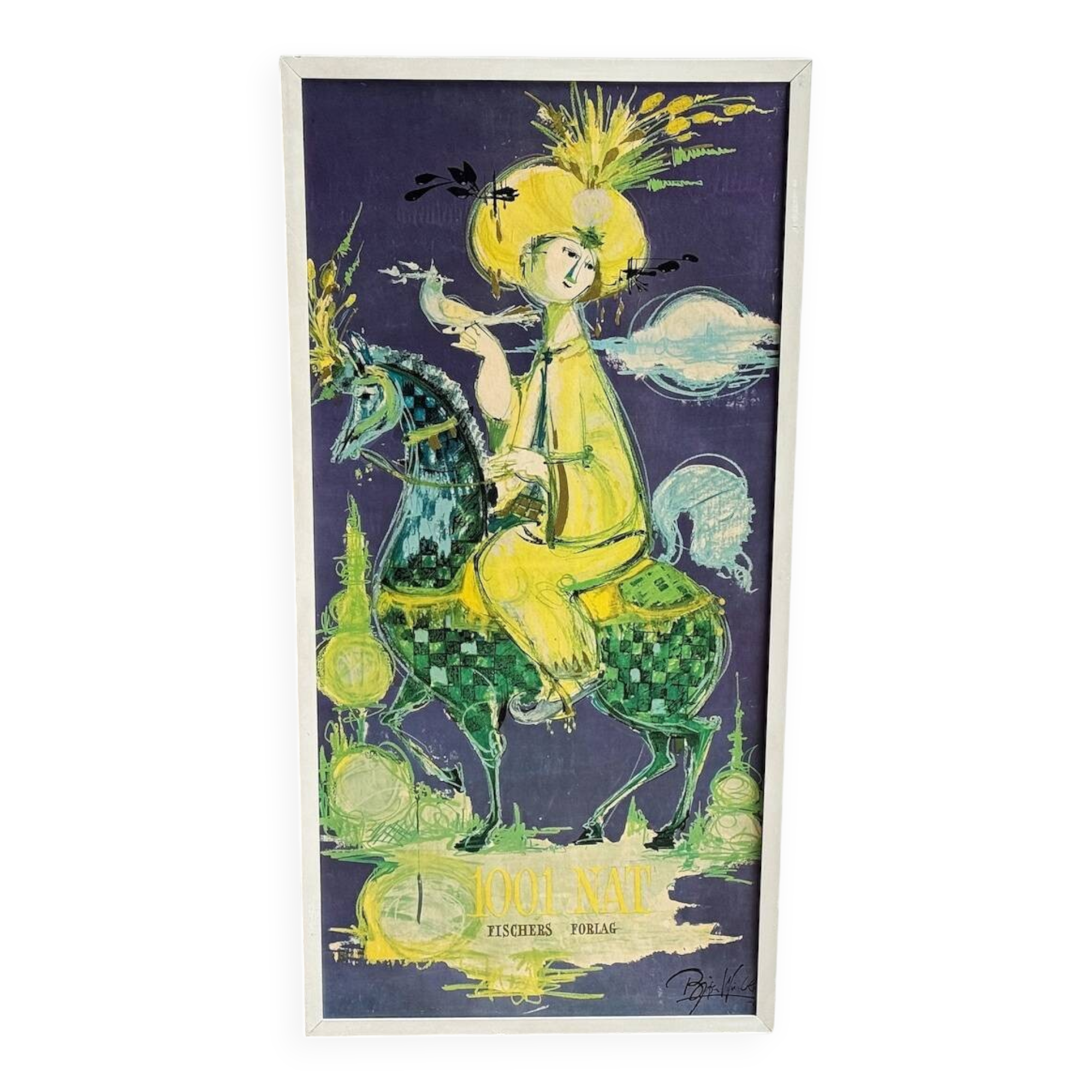 Vintage Björn Wiinblad "One Thousand and One Nights" Art print wall decoration "Tusen och en Natt"