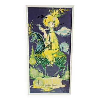 Vintage Björn Wiinblad "One Thousand and One Nights" Art print wall decoration "Tusen och en Natt"