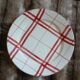 6 checked dinner plates