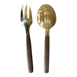 Wooden and horn salad servers