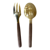 Couverts à salade en bois et corne