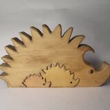 Vintage Wooden Puzzle Hedgehog Toy Decoration