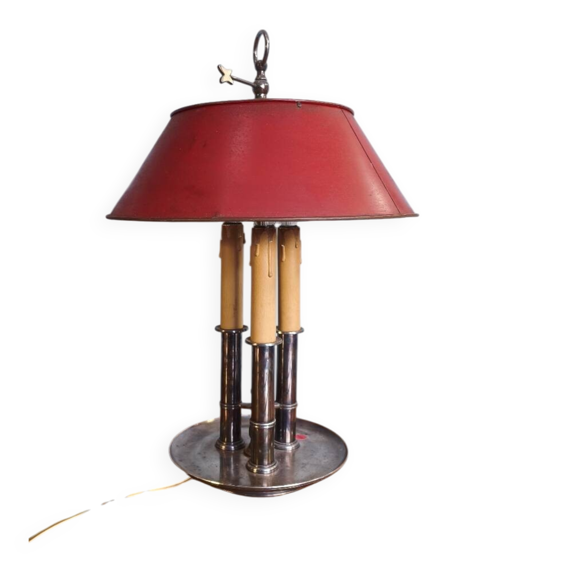 Empire-style three-light bouillotte lamp