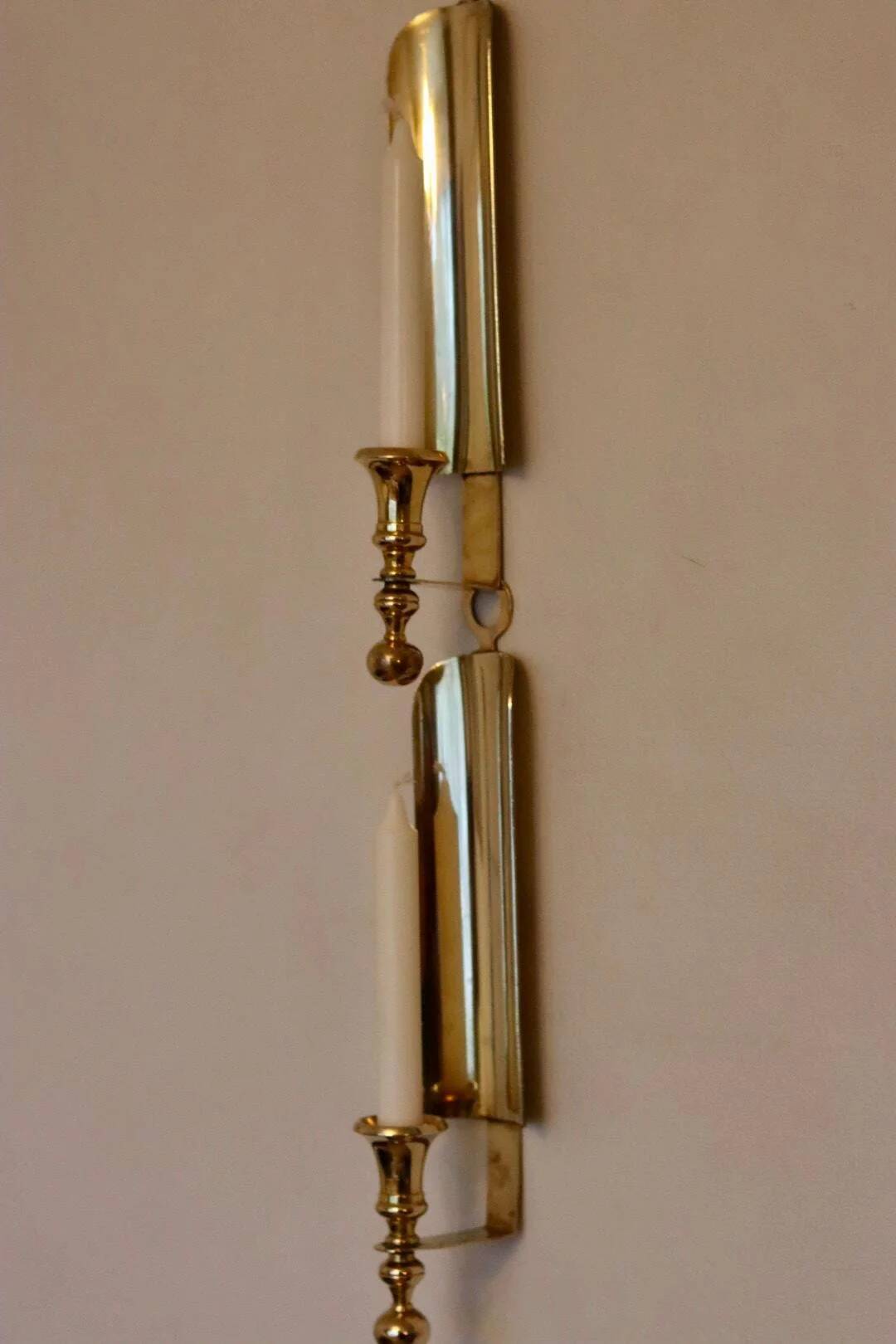Pair of mid-century Swedish brass sconces
