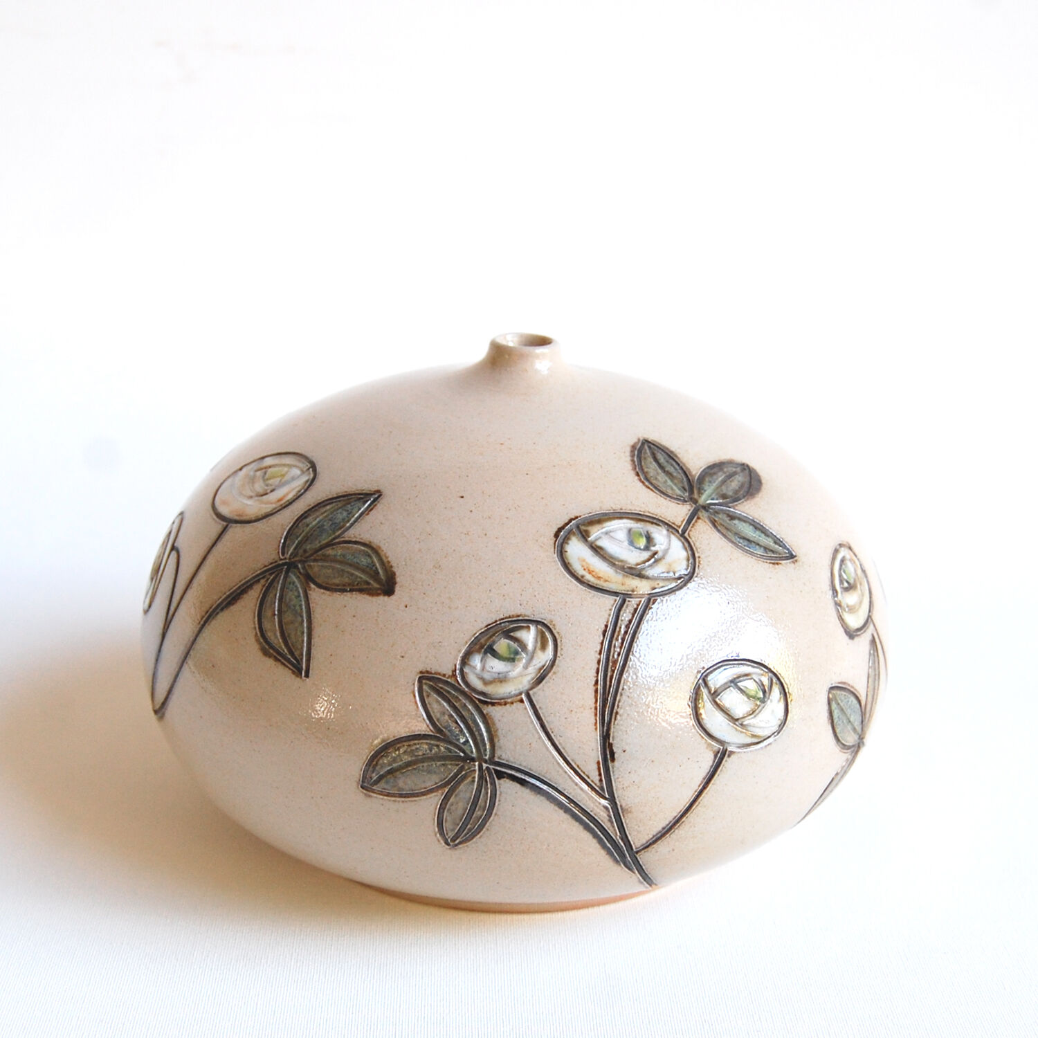 Vintage stoneware soliflore vase by Losson - Belgium