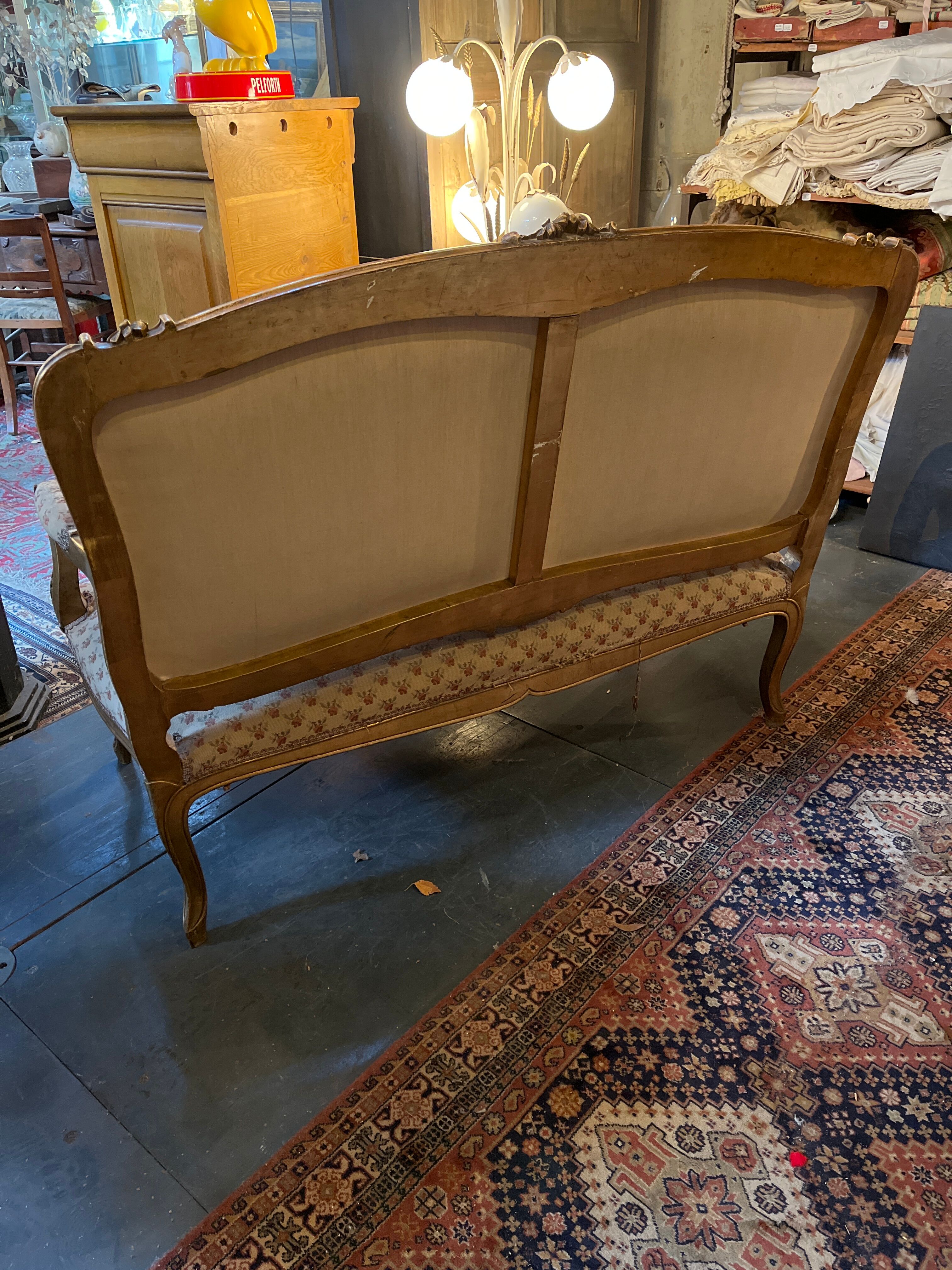 Louis XV style sofa gilded wood