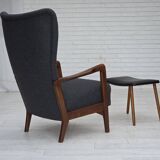 1960s, Danish armchair by Fritz Hansen model 8000/8020, furniture wool.