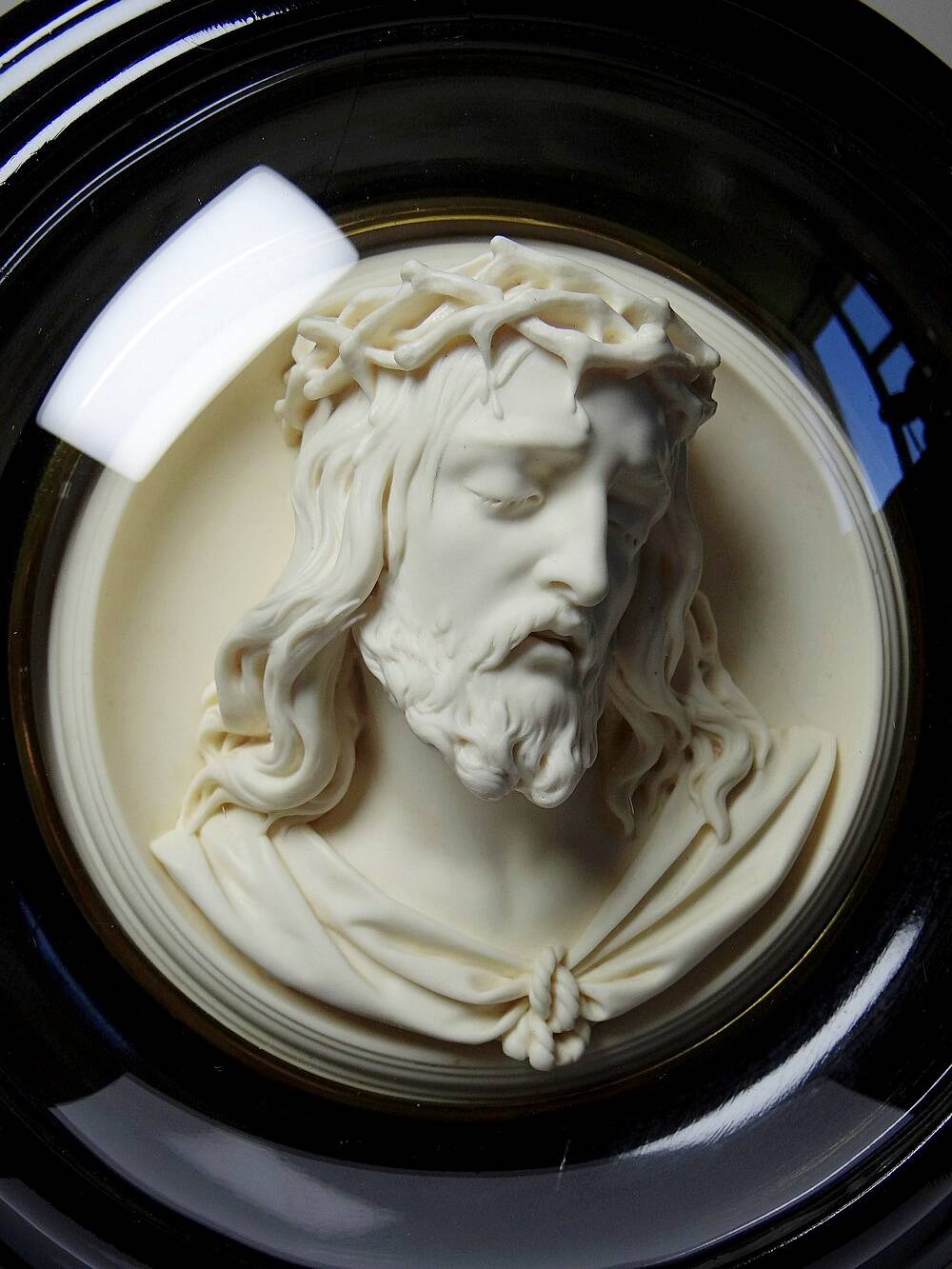 Religious wall medallion, old 19th century napoleon III style