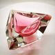 1960s Pink Multifaceted Triangular Ashtray or Catch-all in Murano Glas