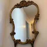 Large wall mirror with Louis XV style gilded brass frame