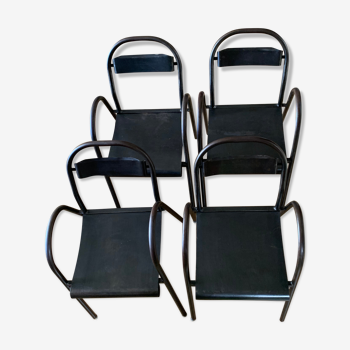 Set of 4 industrial chairs with armrests