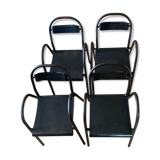 Set of 4 industrial chairs with armrests