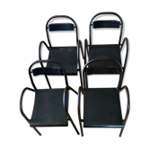 Lot de 4 chaises industrielles avec accoudoirs