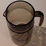 Smoked brown glass drink pitcher