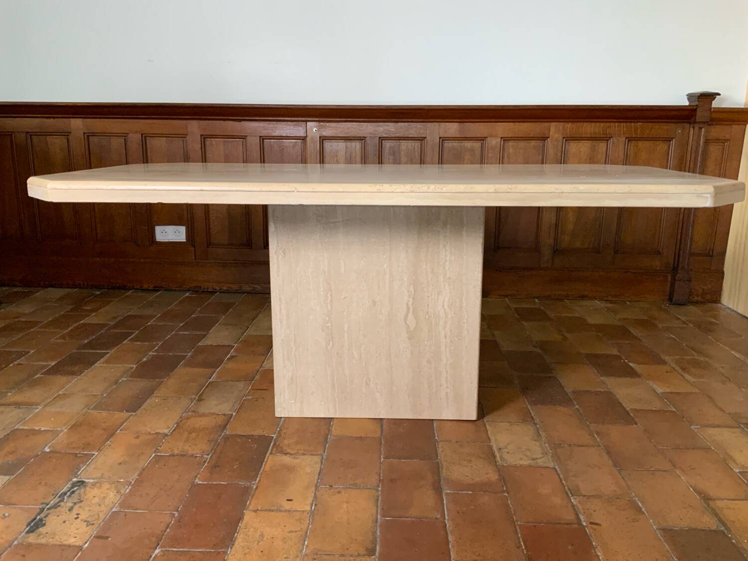 Travertine dining table