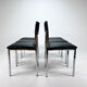 Set of 6 belgium chrome and skai dining chairs, 1960s