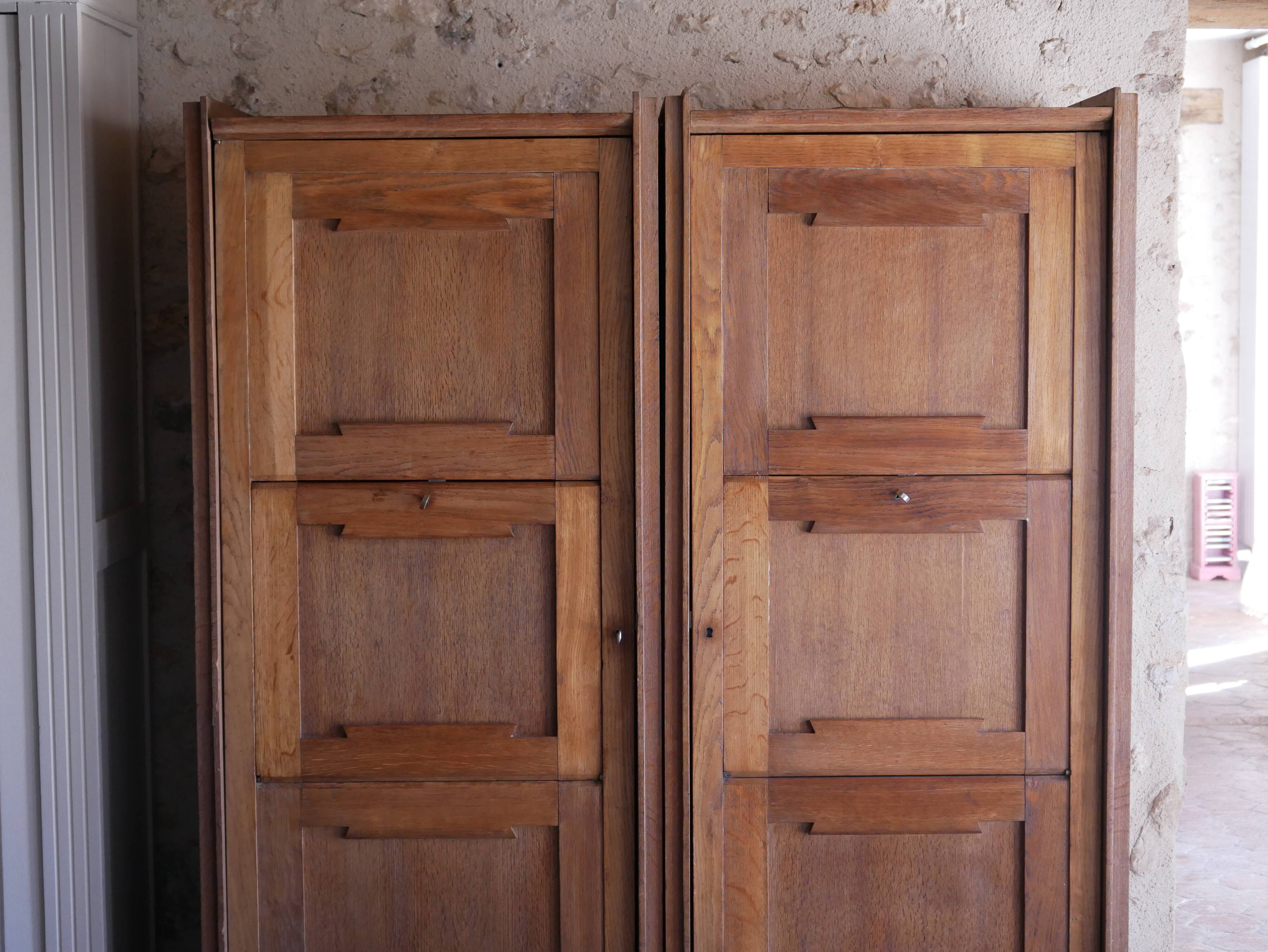 Pair of twin secretary cabinets