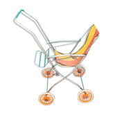 Vintage doll stroller 50/60s