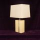 Tommaso Barbi Italian Rationalist Parchment and Metal Geometric Table Lamp