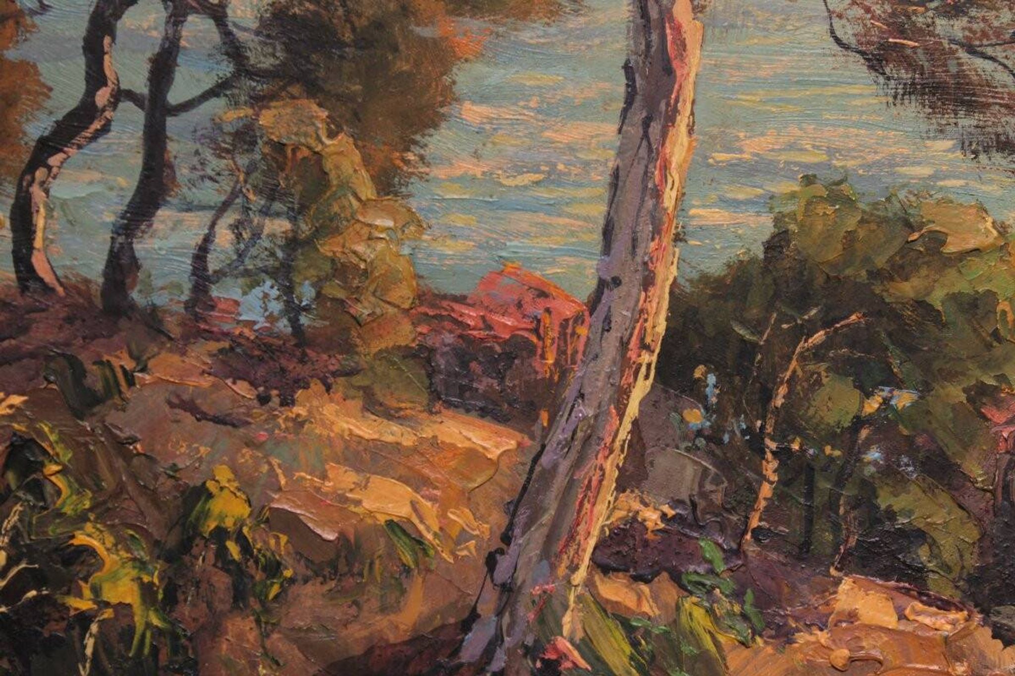 Grande peinture marine de Pierre Forest - Côte d'Azur, années 1920/1930
