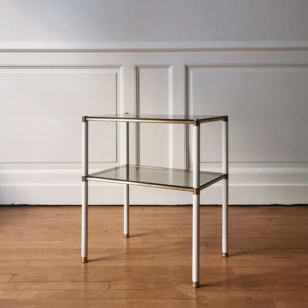 Side table in metal and glass, 1970