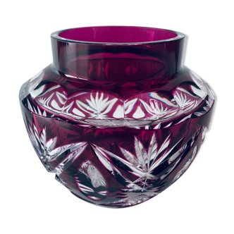Ancient plum crystal vase