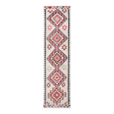 Tapis de couloir  Oushak turc en laine et coton fait main, années 1970