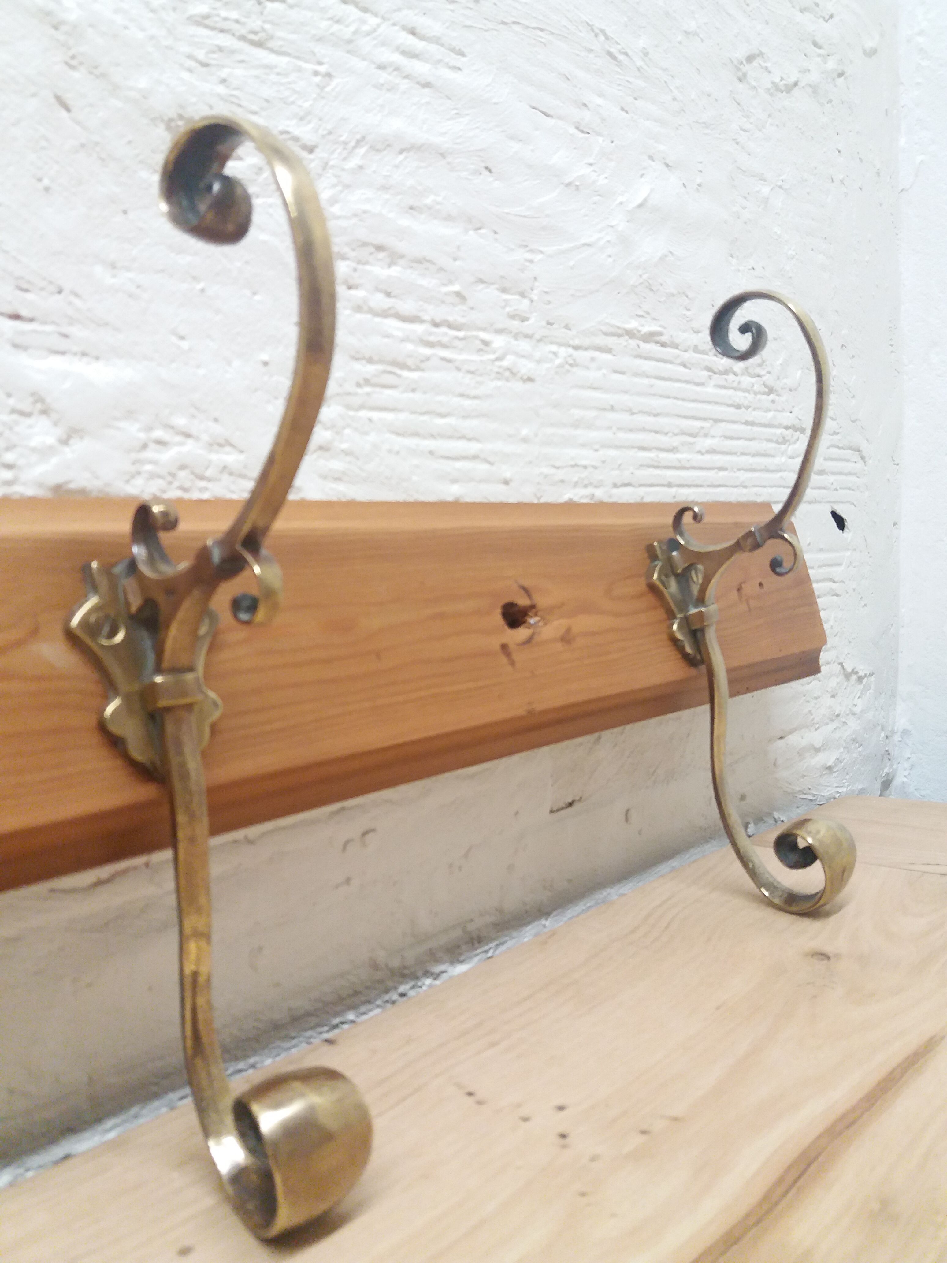 Coat holder 4 brass patères 19th