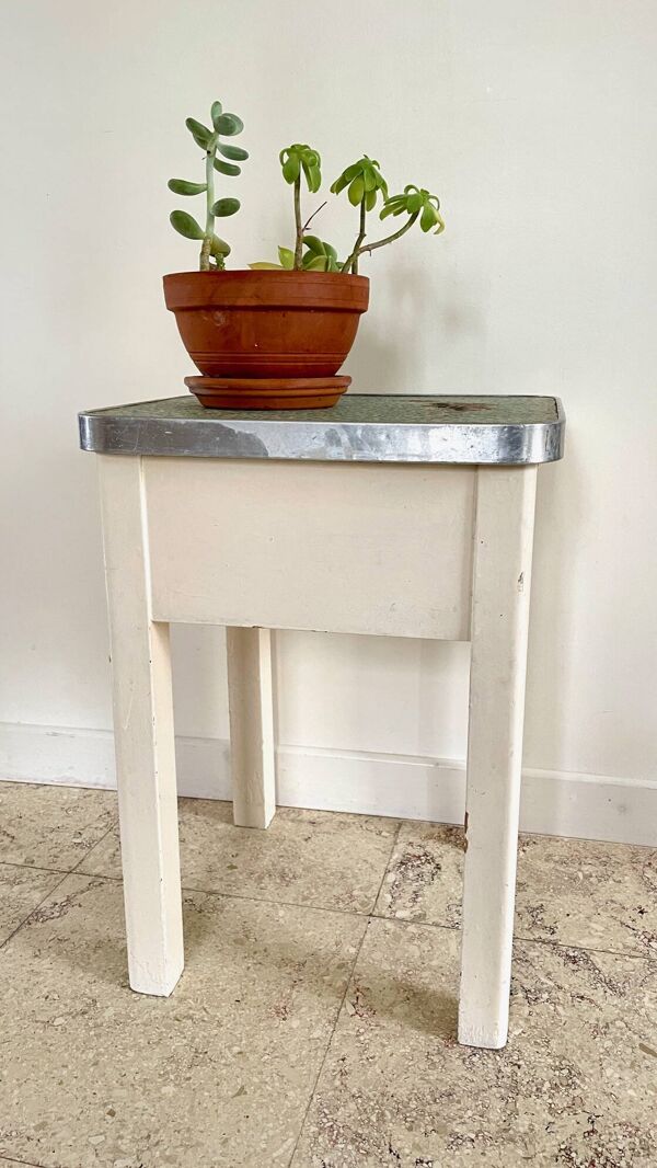 Tabouret coffre vintage en bois