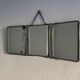 Vintage 1950 triptych mirror barber beveled crystal hairdresser - 25 x 59 cm