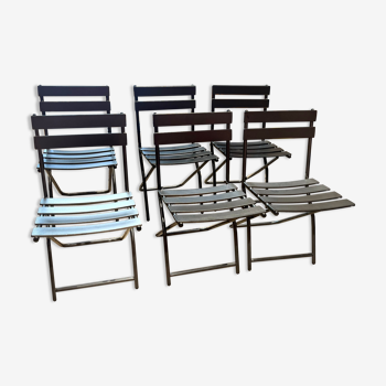 Lot de chaises de terrasse pliante noir Square