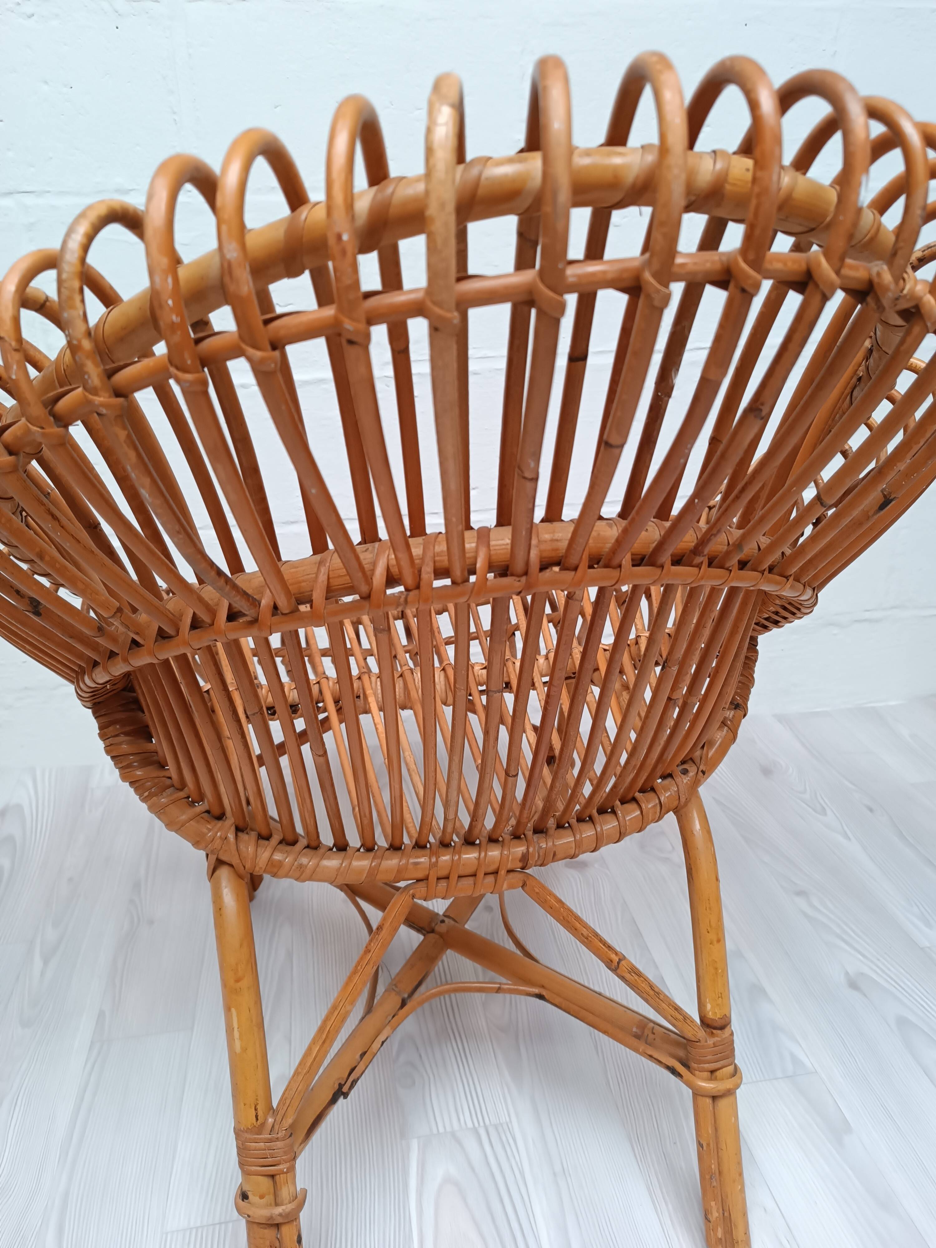 Vintage rattan armchair 1960