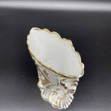 Wedding vase, white porcelain of paris, gold decoration, gilded, flowers, decoration