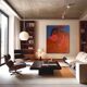 Large minimalist figurative painting couple "near you"