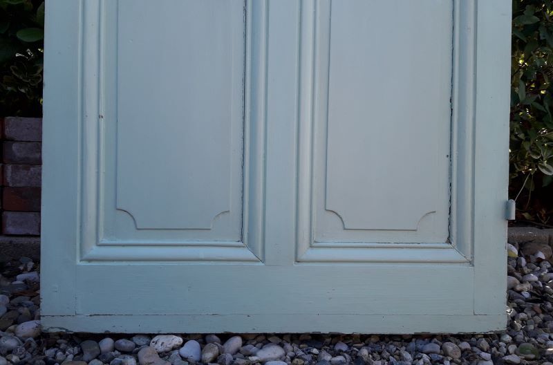 Glass door 82,8x215,3cm old translucent glazing