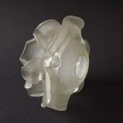 Vintage French Art Deco Frosted Satin Glass Rose Petal Flower Lamp Shade