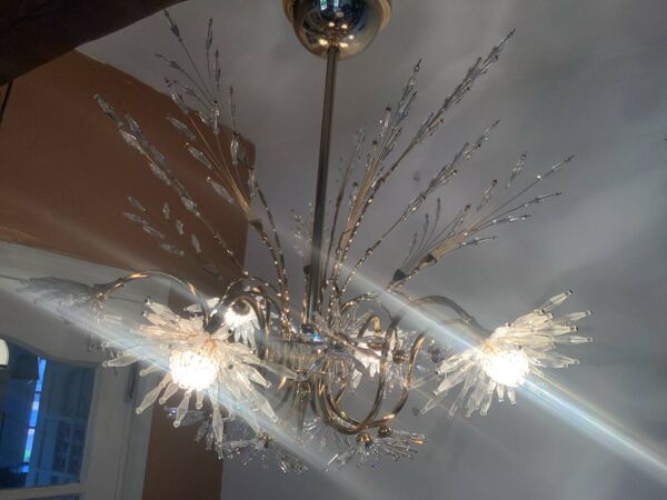 Lustre studio Profili plaqué or et cristal de Swarovski