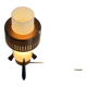 Simple table lamp in copper metal and opal glass, 1960s, Germany