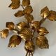 Large golden leaf wall lamp vintage design 70s