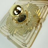 Applique murale lourde en verre glacé du milieu du siècle des années 1960-70