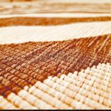 Tapis vintage orange blanc zébré style ethnique