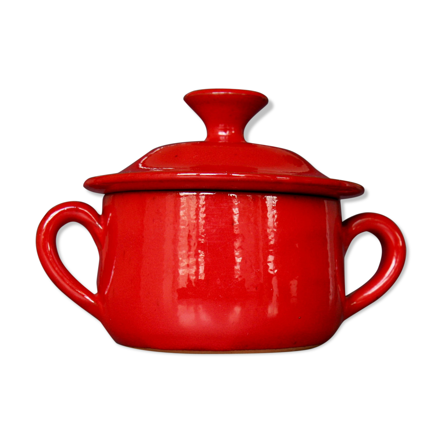 Small pot covered red 11 cm, Robert Picault, Vallauris