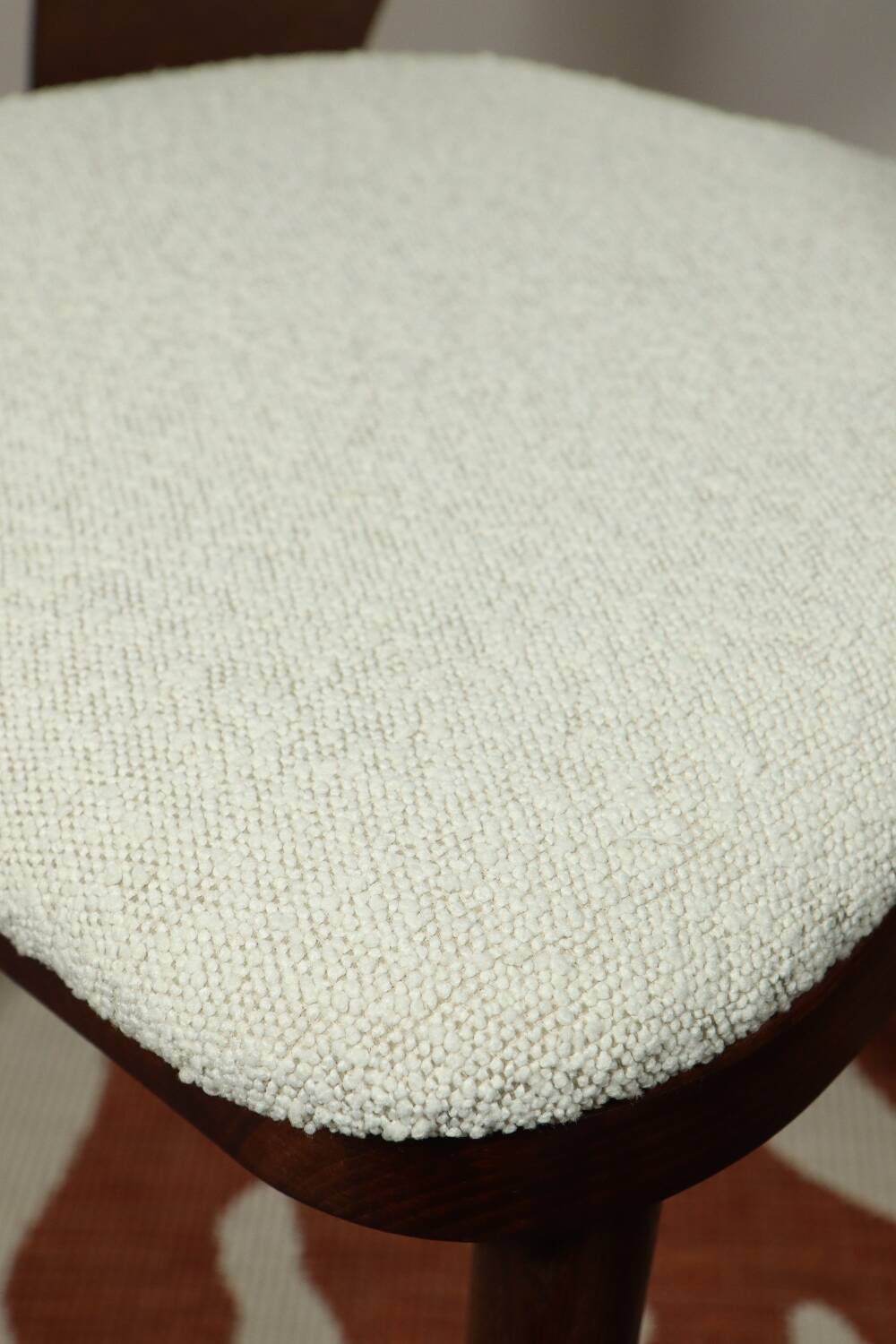 Dining chairs set of 4 oak wood white pearl buckle
