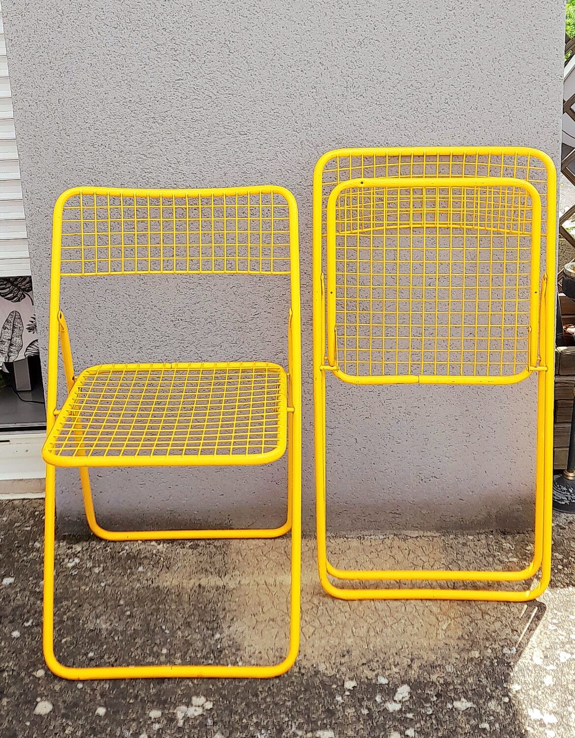 Pair of folding chairs Ted Net N.Gamelgaard 80s