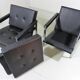 Hein Salomonson black leather lounge chairs 1968